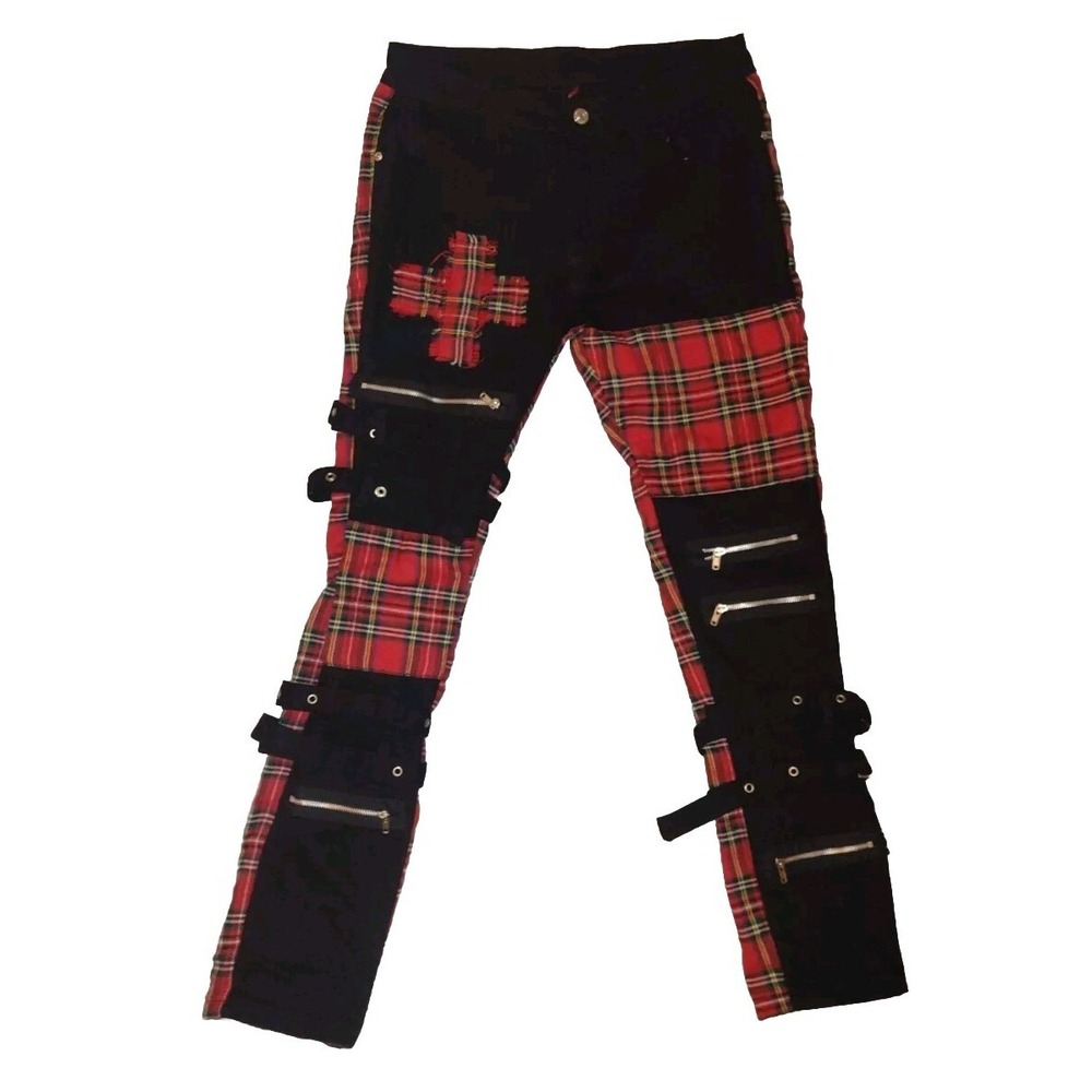 JEANS Men's Punk Leisure Pants Gothic Buckle Rivet Multi Color Pants Size 32